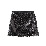 Women's Sequin Club Fashion XS-L Designer Mini Skirts (Short)-Women's Fashion Designer Skirts-Black-Women&#x27;s fashion designer plus size clothes