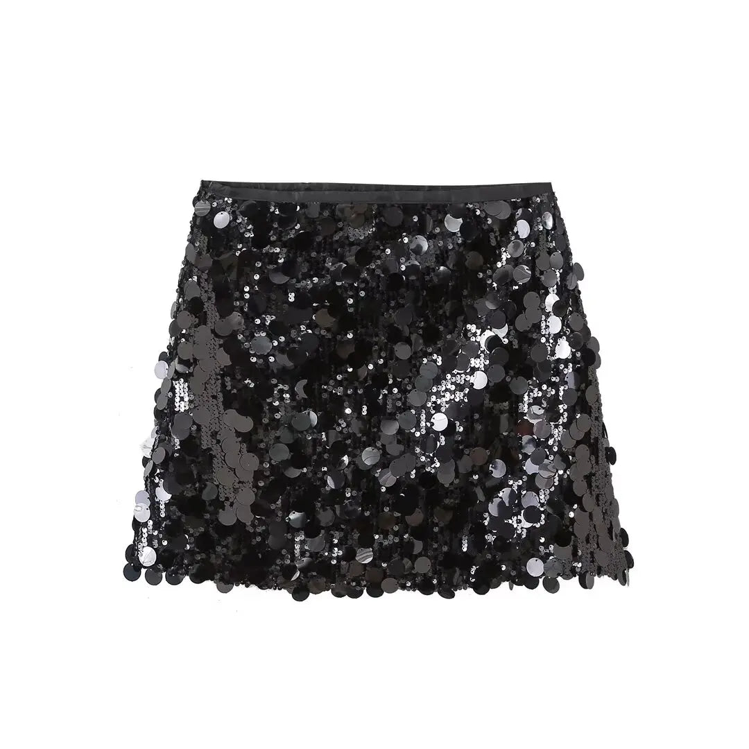 Women's Sequin Club Fashion XS-L Designer Mini Skirts (Short)