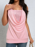 Women's Sequin Draped Fashion Designer 3-5XL Singlets (Plus Size)
