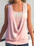 Women's Sequin Draped Fashion Designer 3-5XL Singlets (Plus Size)