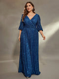 Women's Sequin Fashion Designer 1-5XL Long Dresses (Plus Size)-Women's Fashion Designer Plus Size Dresses-International Women's Clothing