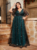 Women's Sequin Mesh Fashion Designer 1-4XL Short Dresses (Plus Size)