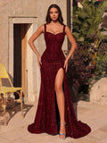 Women's Sequin Prom Sweetheart Fashion Designer XS-L Dresses (Long)