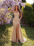 Women's Sequin Prom Sweetheart Fashion Designer XS-L Dresses (Long)