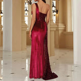 Women's Sequin S-2XL Split Prom Fashion Designer Dresses (Long)