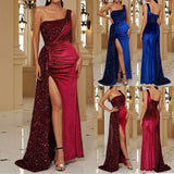 Women's Sequin S-2XL Split Prom Fashion Designer Dresses (Long)