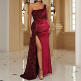 Women's Sequin S-2XL Split Prom Fashion Designer Dresses (Long)