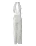 Women's Sheer Mesh S-2XL Fashion Designer Split Jumpsuits