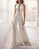 Women's Sheer Mesh S-2XL Fashion Designer Split Jumpsuits