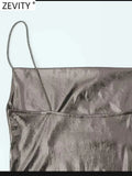Women's Shiny Metallic Designer Fashion Bodycon Bandage Dresses (Short)