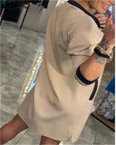 Women's Shirt Zip Fashion Designer 3-5XL Short Dresses (Plus Size)