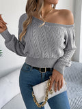 Women's Slant Neck Knitted Tops Fashion Designer S-XL Jerseys-Women's Fashion Designer Jerseys Tops-Women&#x27;s fashion designer plus size clothes