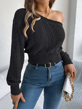 Women's Slant Neck Knitted Tops Fashion Designer S-XL Jerseys-Women's Fashion Designer Jerseys Tops-Women&#x27;s fashion designer plus size clothes
