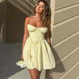Women's Sling Corset Fashion Designer Mini S-L Dresses (Short)
