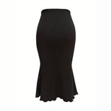Women's Smocked S-XL Fishtail Fashion Designer Skirts (Midi)
