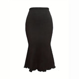Women's Smocked S-XL Fishtail Fashion Designer Skirts (Midi)