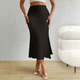 Women's Smocked S-XL Fishtail Fashion Designer Skirts (Midi)