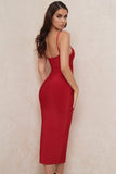 Women's Spaghetti Bodycon Fashion Designer Split Dresses (Midi)-Women's Fashion Designer Dresses