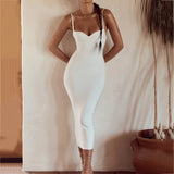 Women's Spaghetti Bodycon Fashion Designer Split Dresses (Midi)-Women's Fashion Designer Dresses