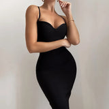Women's Spaghetti Bodycon Fashion Designer Split Dresses (Midi)-Women's Fashion Designer Dresses