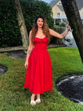 Women's Spaghetti Strap Split Fashion Designer XS-L Dresses (Midi)