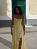 Women's Spaghetti Strap Split Fashion Designer XS-L Dresses (Midi)