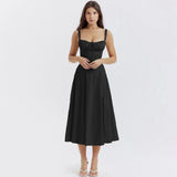 Women's Spaghetti Strap Split Fashion Designer XS-L Dresses (Midi)