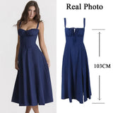 Women's Spaghetti Strap Split Fashion Designer XS-L Dresses (Midi)