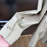 Women's Spliced Double Breasted Tops Fashion Designer Jackets
