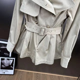 Women's Spliced Double Breasted Tops Fashion Designer Jackets