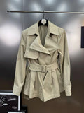 Women's Spliced Double Breasted Tops Fashion Designer Jackets