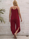 Women's Split Designer Fashion 1-5XL Wide Leg  Jumpsuits (Plus Size)