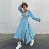 Women's Split Ruched Drawstring Fashion Designer S-L Dresses (Midi)