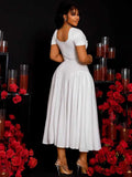 Women's Square Corset 1-5XL Fashion Designer Long Dresses (Plus Size)-Women's Fashion Designer Plus Size Dresses-International Women's Clothing