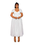 Women's Square Corset 1-5XL Fashion Designer Long Dresses (Plus Size)-Women's Fashion Designer Plus Size Dresses-International Women's Clothing