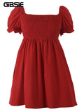 Women's Square Neck 2-4XL Fashion Designer Short Dresses (Plus Size)-Women's Fashion Designer Plus Size Dresses-International Women's Clothing