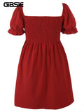 Women's Square Neck 2-4XL Fashion Designer Short Dresses (Plus Size)-Women's Fashion Designer Plus Size Dresses-International Women's Clothing