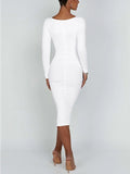 Women's S-L Square Neck Fashion Designer Dresses (Midi)-Women's Fashion Designer Dresses-Women&#x27;s fashion designer plus size clothes