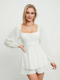 Women's Square Neck Fashion Designer S-XL Romper Jumpsuits
