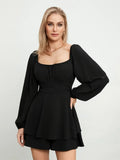 Women's Square Neck Fashion Designer S-XL Romper Jumpsuits