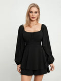 Women's Square Neck Fashion Designer S-XL Romper Jumpsuits