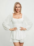 Women's Square Neck Fashion Designer S-XL Romper Jumpsuits