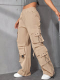 Women's Straight Fashion Designer High Waist Cargo Pants