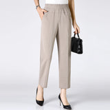 Women's Straight Leg Fashion Designer Office 2-8XL Pants (Plus Size)-Women's Fashion Designer Plus Size Leggings / Pants-Khaki-Women&#x27;s fashion designer plus size clothes