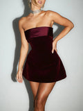 Women's Strapless Backless Fashion Designer Mini Dresses (Short)-Women's Fashion Designer Dresses