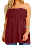 Women's Strapless Elastic 1-8XL Fashion Designer Singlets (Plus Size)