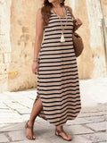 Women's Striped Knitted Fashion Designer L-5XL Long Dresses (Plus Size)