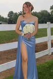 Women's Sweetheart XS-2XL Prom Satin Fashion Designer Dresses (Long)