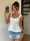 Women's Sweetheart XS-L Tops Fashion Designer Ruched Singlets