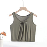 Women's Tank Tops Ruffle 1-8XL Fashion Designer Singlets (Plus Size)-2811army-2XL